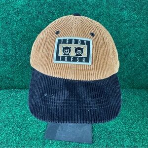 Teddy Fresh Two Teds Hat Corduroy Strapback Adjustable Tan Black Streetwear
